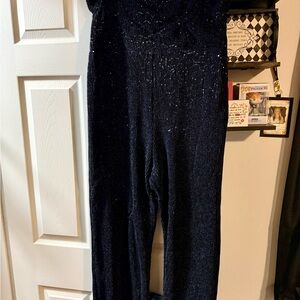 Sparkling Black Strapless Jumpsuit (XXL)